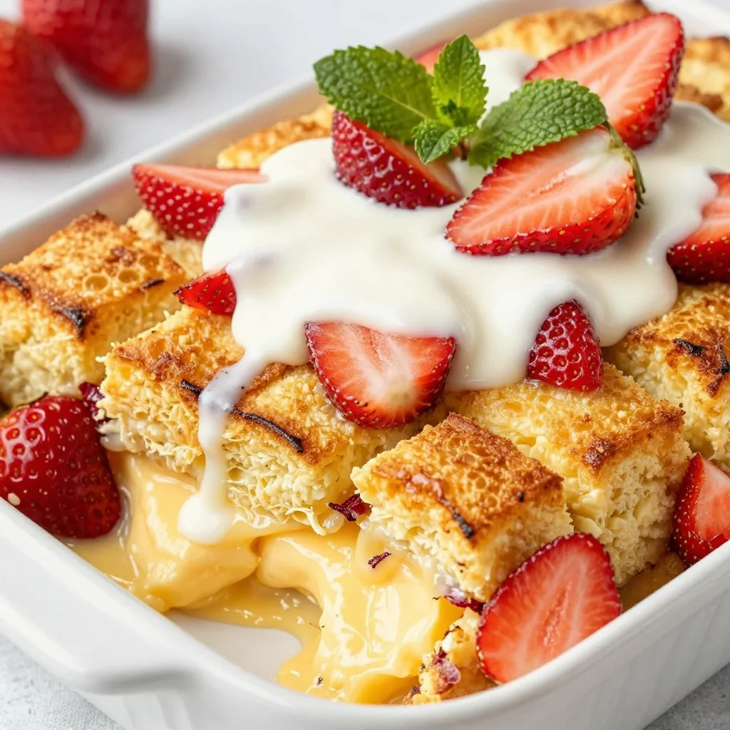 New Year's Day Strawberry Cream Cheese French Toast Bake