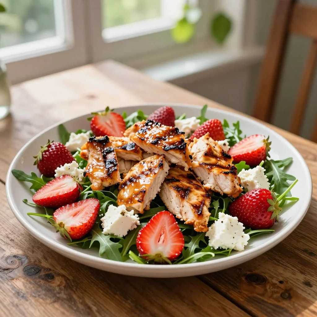 Strawberry Salad with Grilled Chicken and Feta