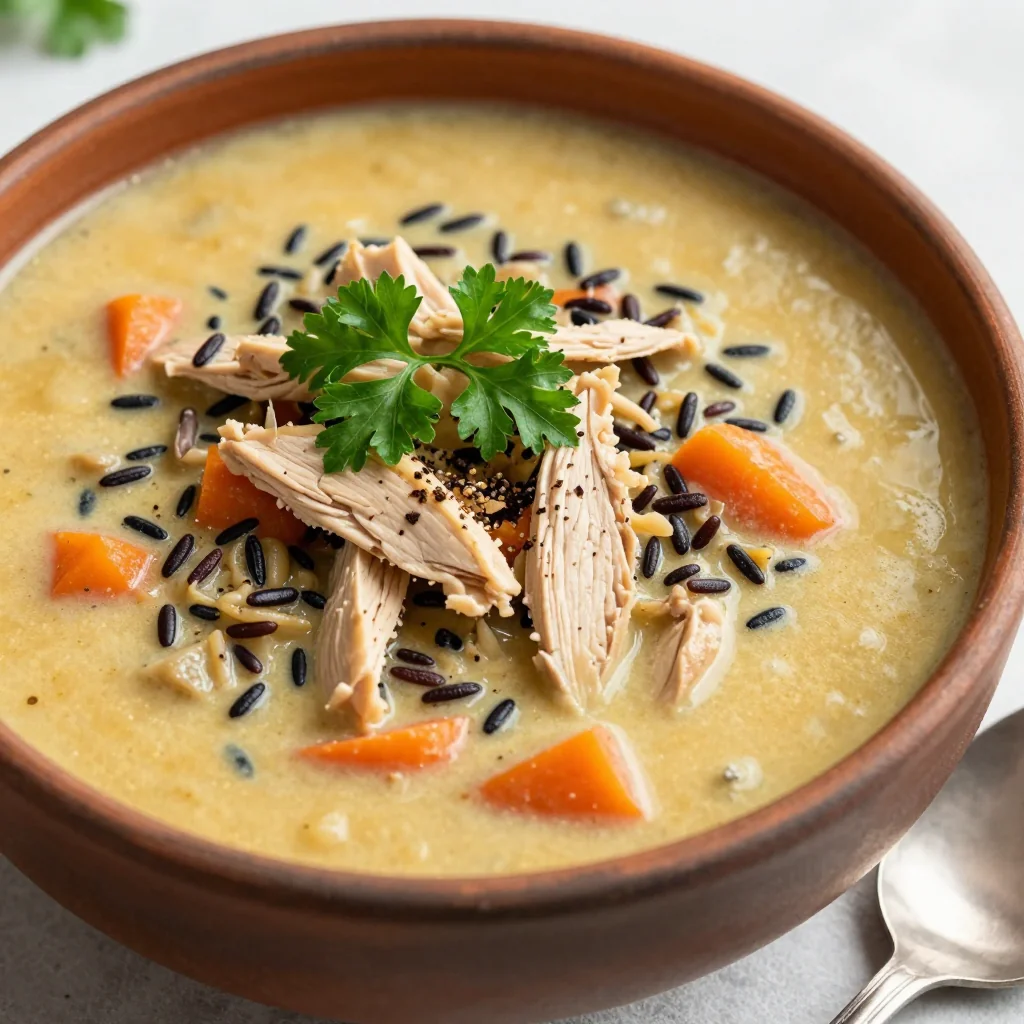 Slow Cooker Chicken and Wild Rice Soup for a Lunch