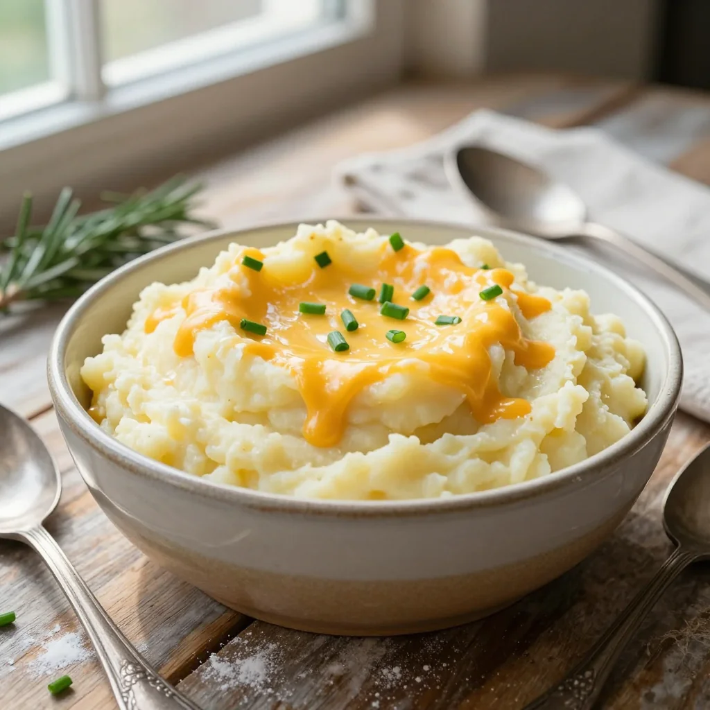 Garlic Mashed Potatoes with Cheese