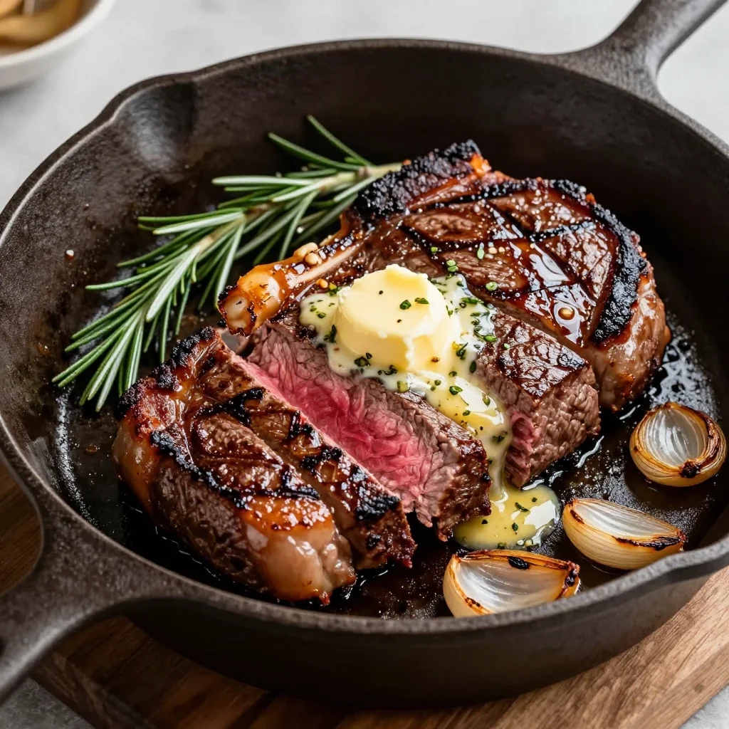 Cast Iron Skillet Steak for NFL Playoffs