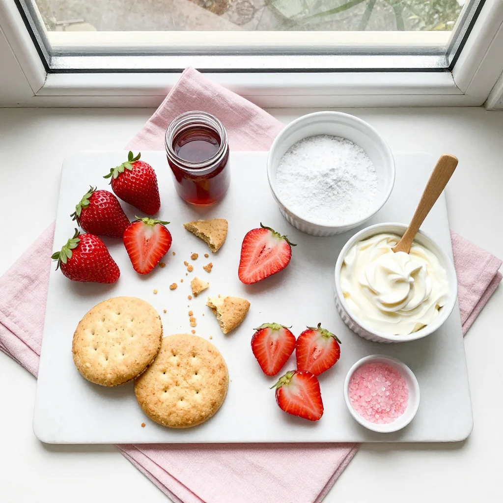 All ingredients for Strawberry Shortcake Dip for Fruit