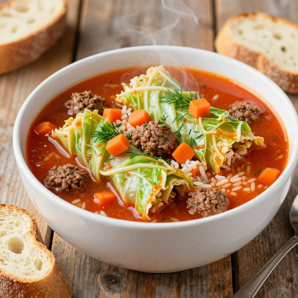 Hearty Cabbage Roll Soup for Budget Cooking