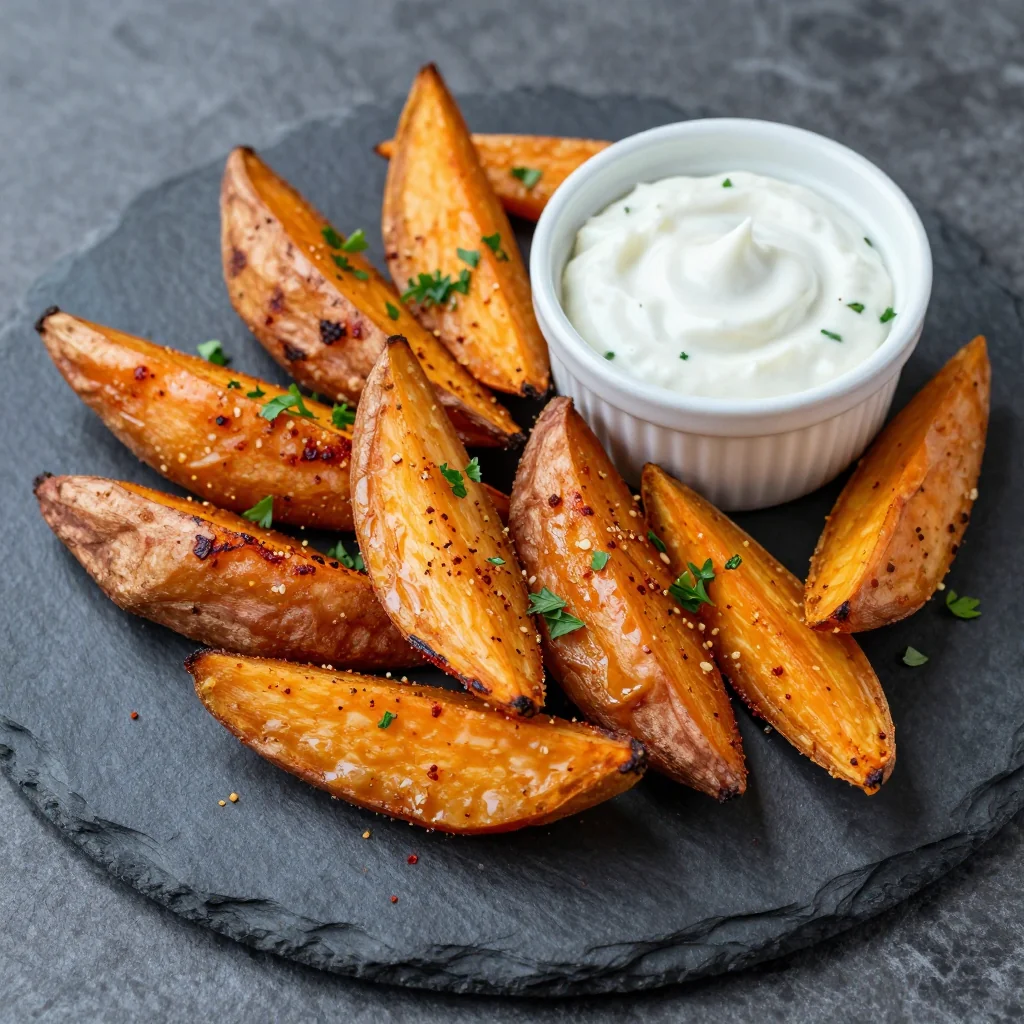 Crispy Baked Sweet Potato Wedges with Spices