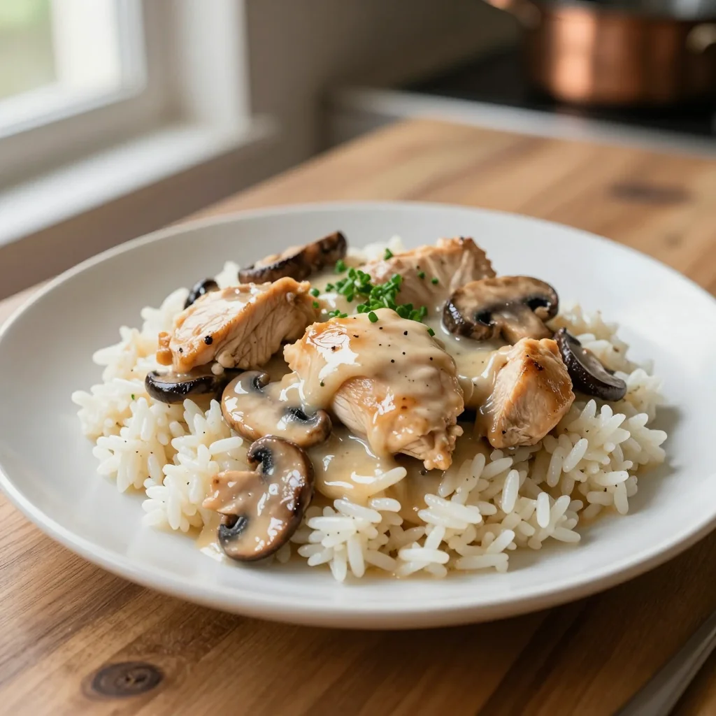 Creamy Mushroom Chicken with Rice
