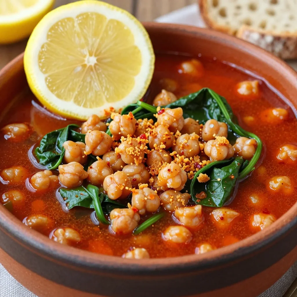 Spicy Chickpea Stew With Spinach And Lemon