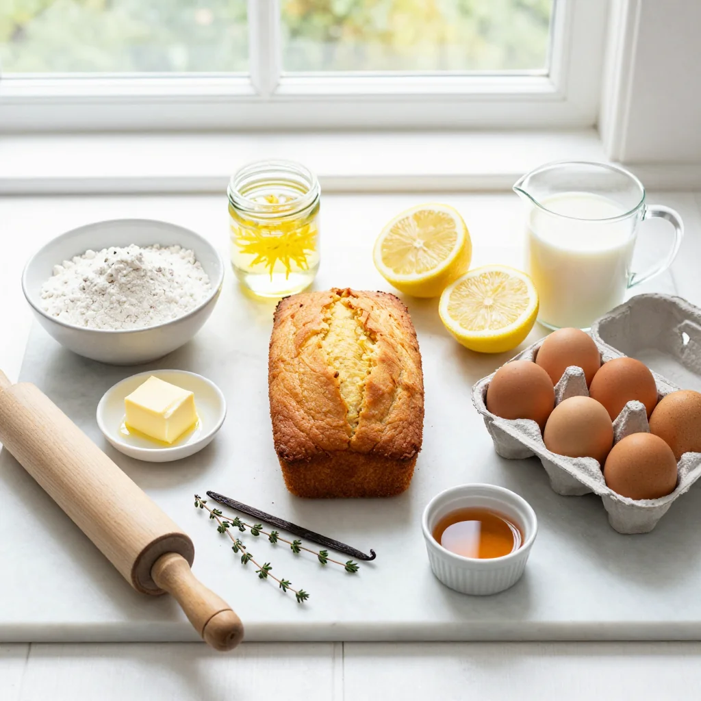 All ingredients for Copycat Starbucks Lemon Loaf Cake with Icing