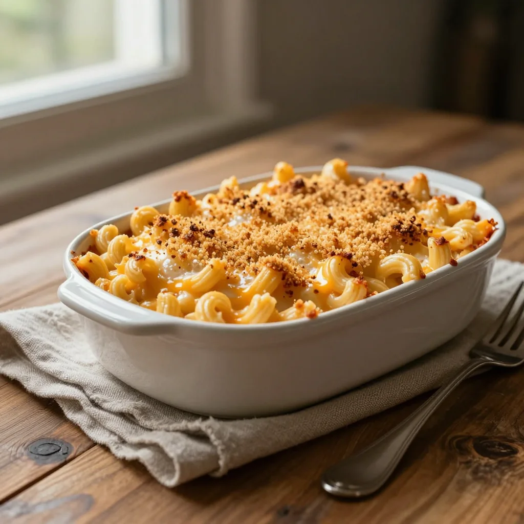 Baked Macaroni and Cheese with Breadcrumbs