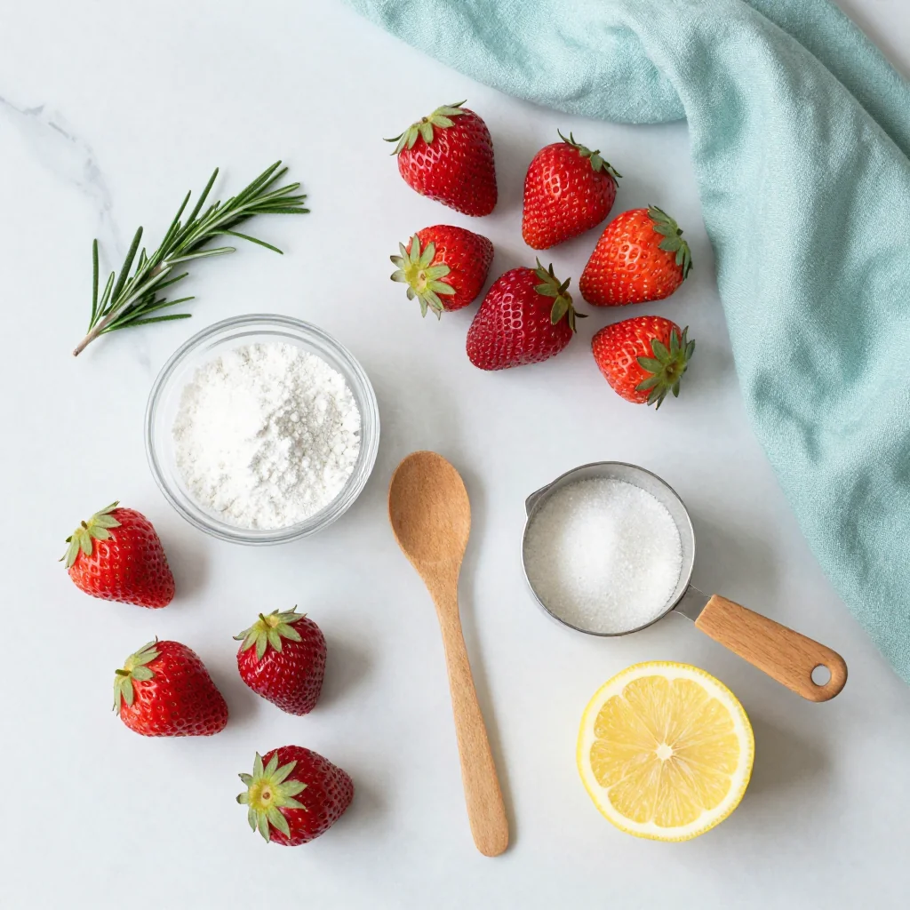 All ingredients for Strawberry Jam Homemade with Pectin