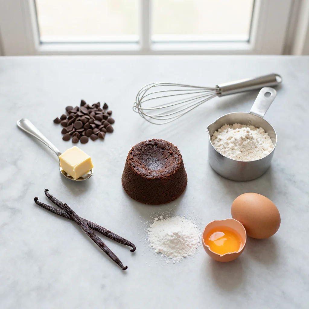 All ingredients for Chocolate Lava Cake for One