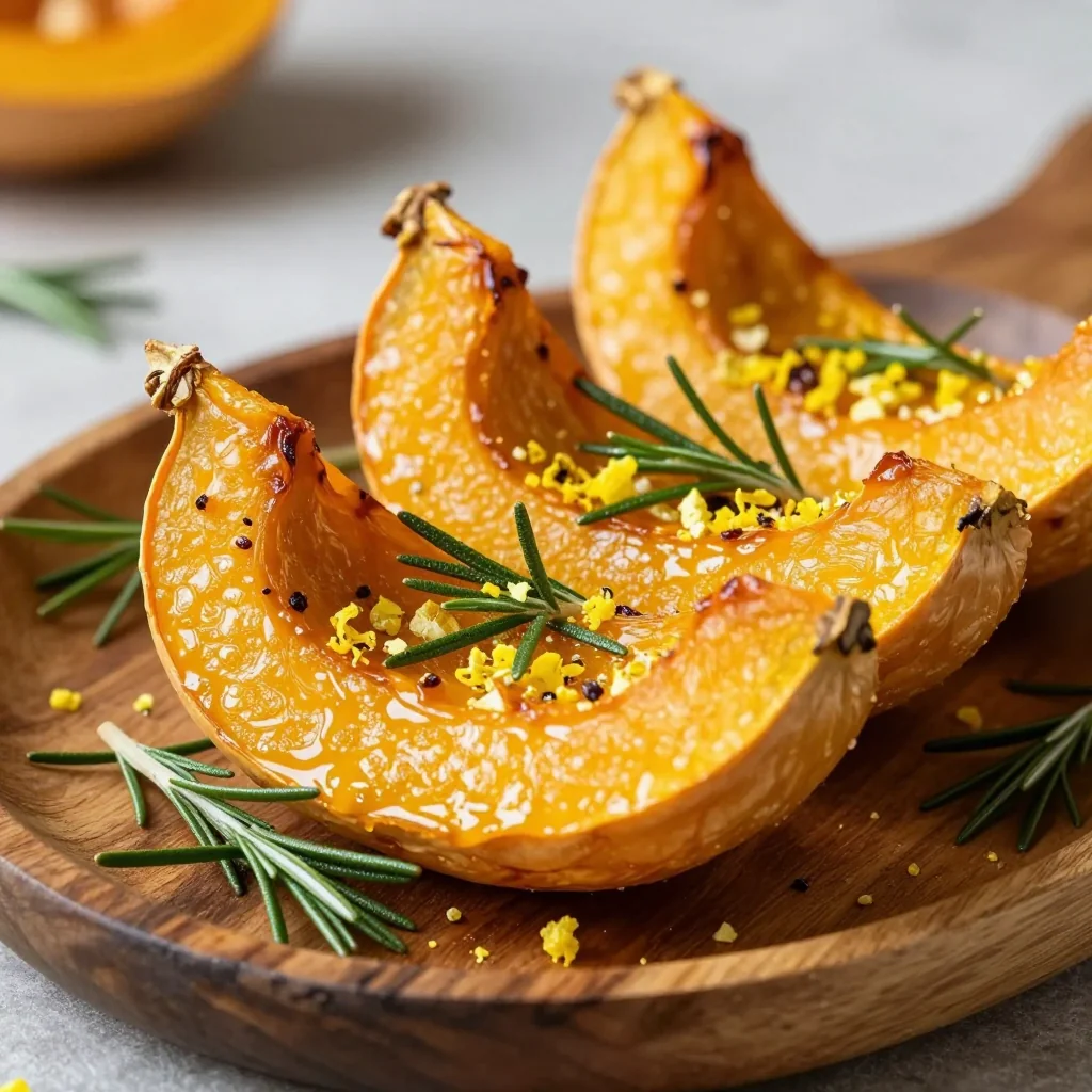 crispy roasted winter squash with lemon and rosemary for family meals