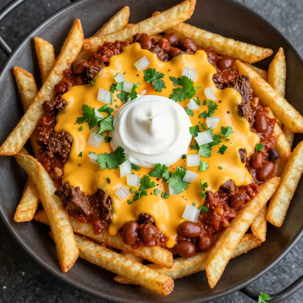 NFL Game Day Chili Cheese Fries with Homemade Chili