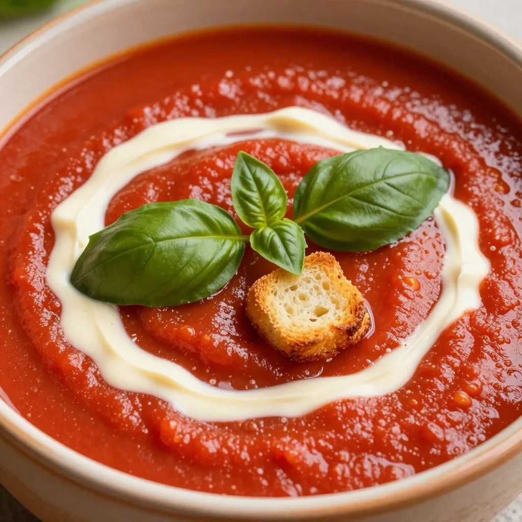 Creamy Tomato Basil Soup From Canned Tomatoes