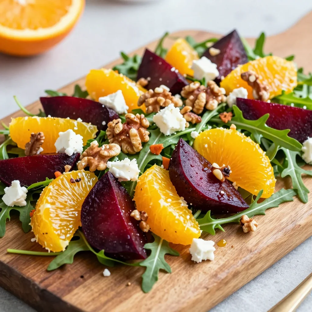 cozy orange and beet salad with toasted nuts for fresh winter meals