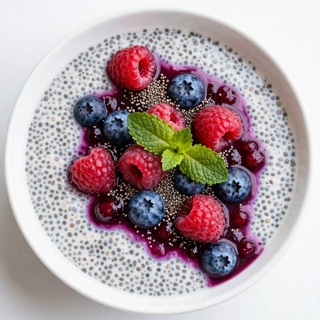 New Year's Day Chia Pudding with Berry Compote