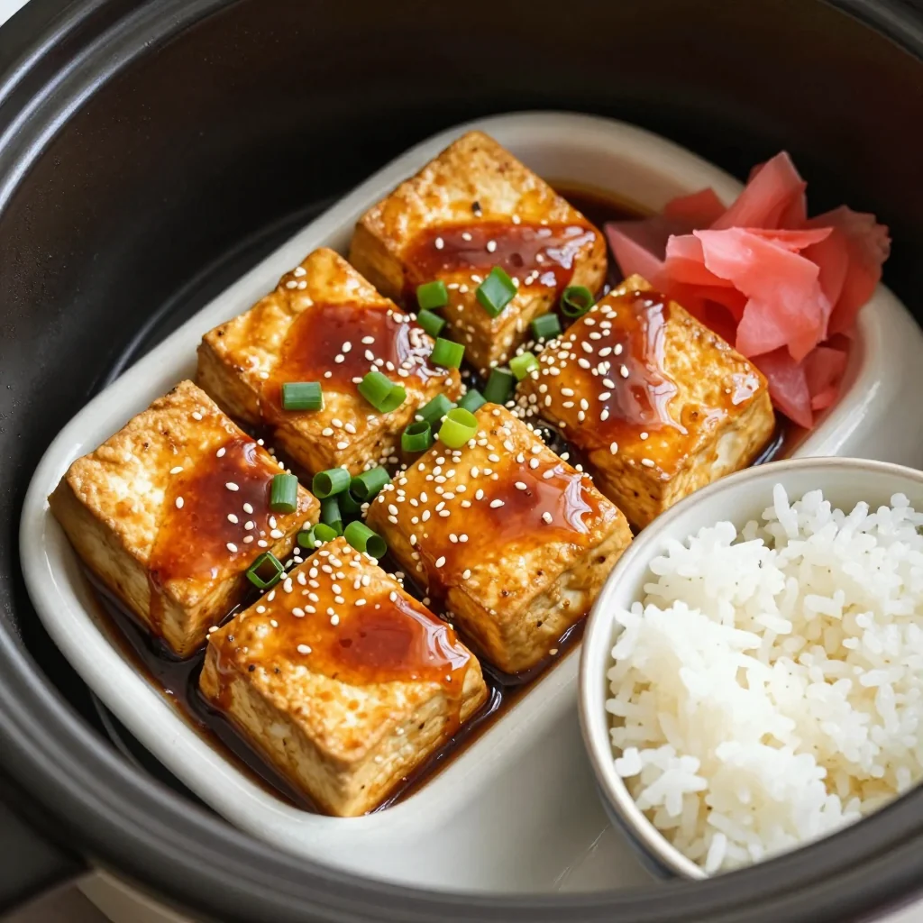 New Year's Day Slow Cooker Miso Glazed Tofu