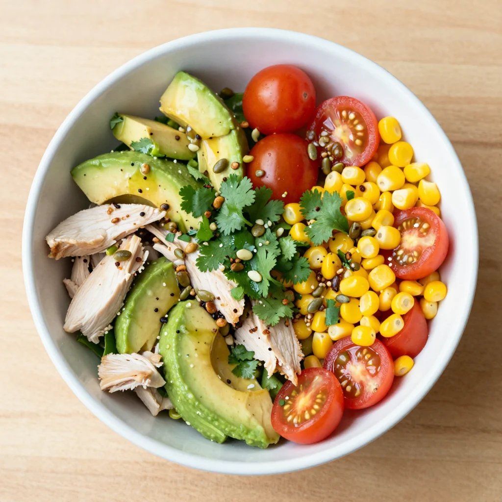 Meal Prep Chicken and Avocado Salad with Cilantro Lime Dressing