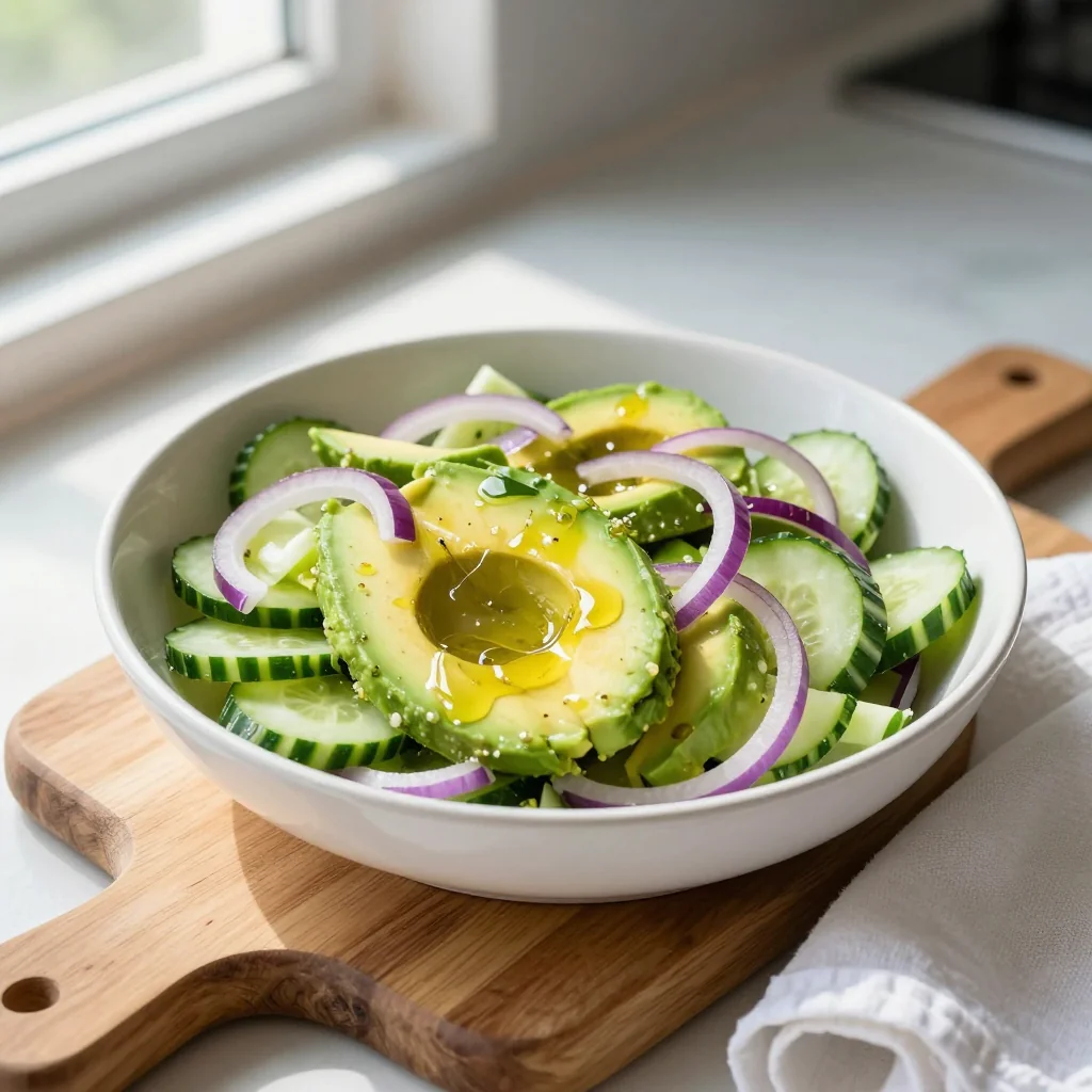 Avocado Cucumber Salad with Red Onion