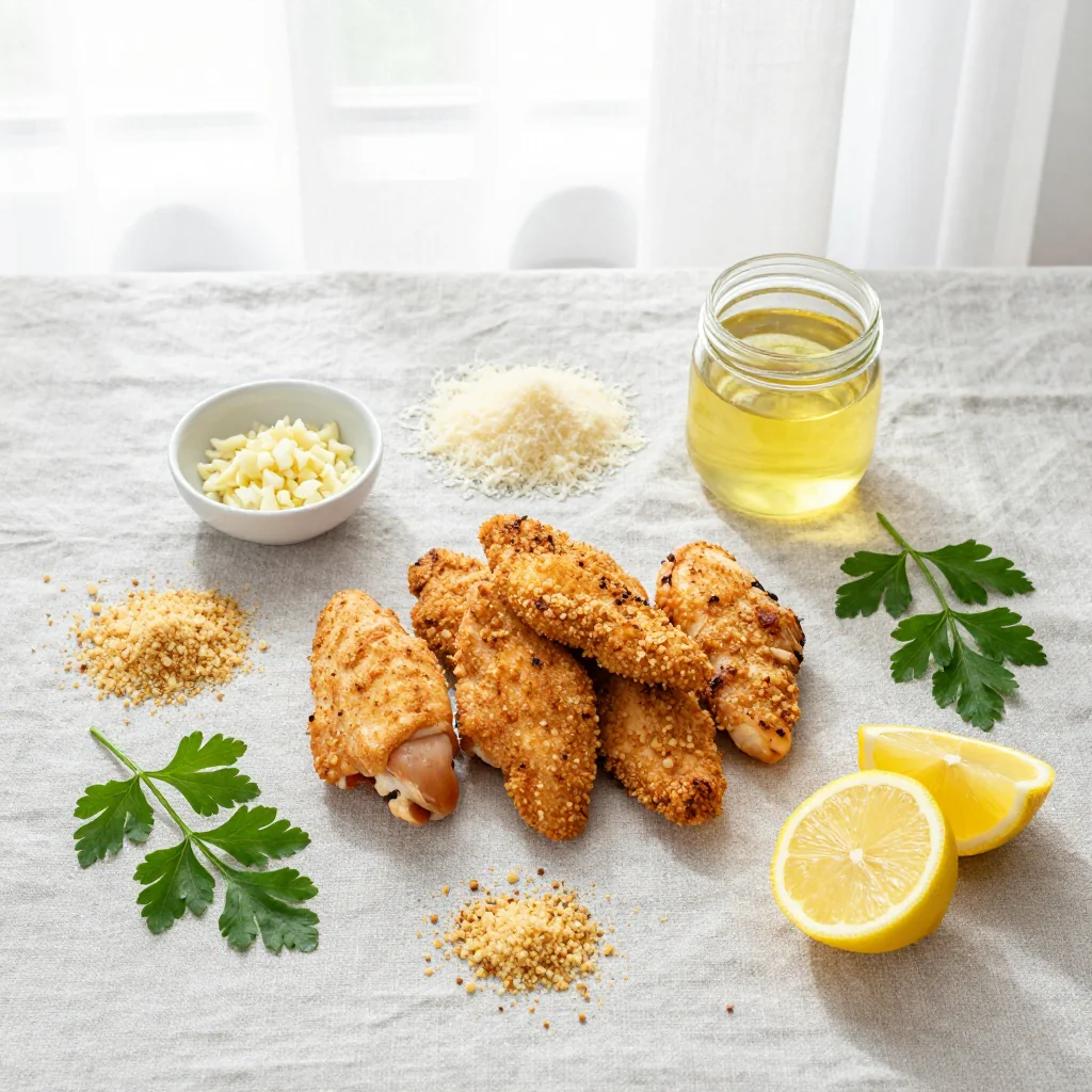 All ingredients for Garlic Parmesan Chicken Tenders