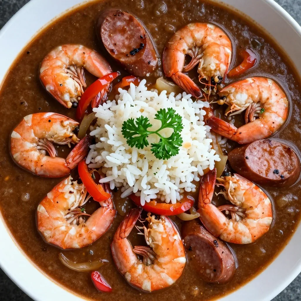 New Year's Day Slow Cooker Shrimp And Sausage Gumbo