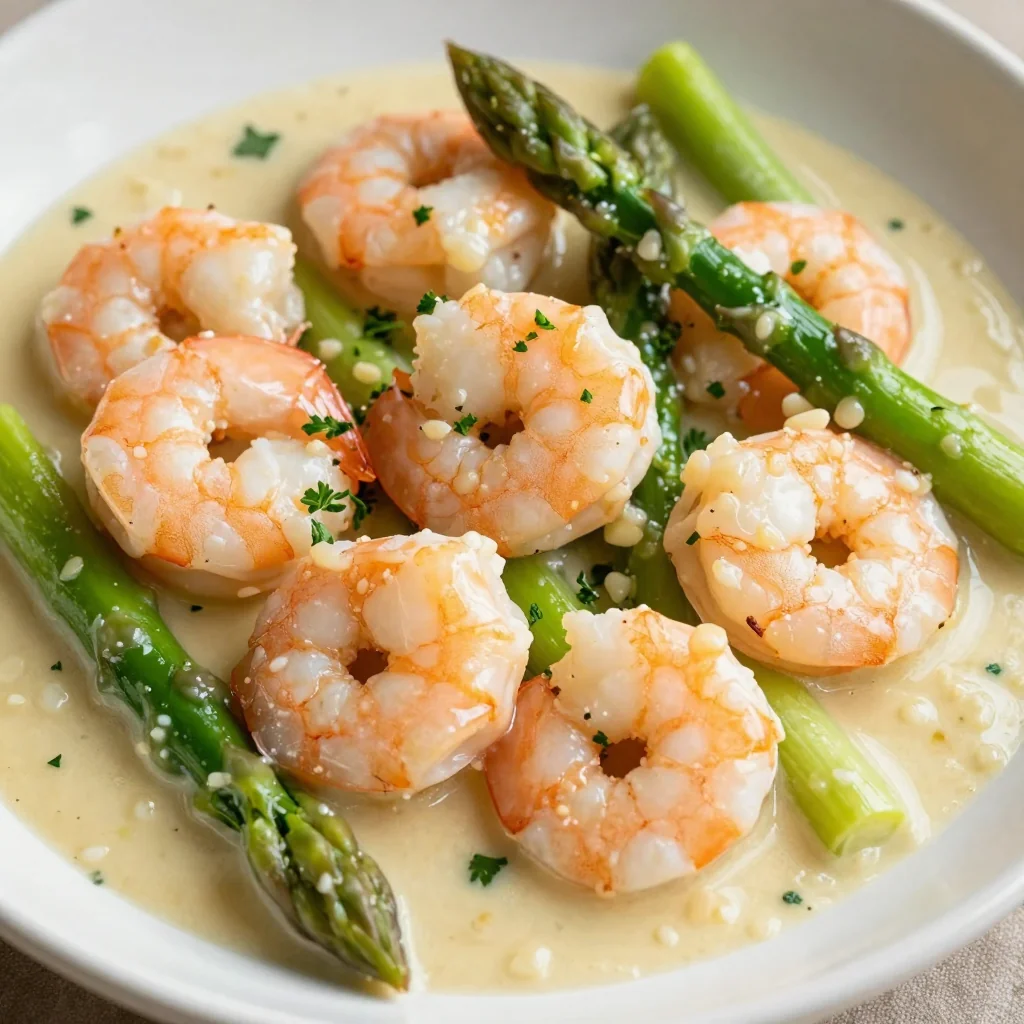 One Pan Creamy Garlic Shrimp And Asparagus