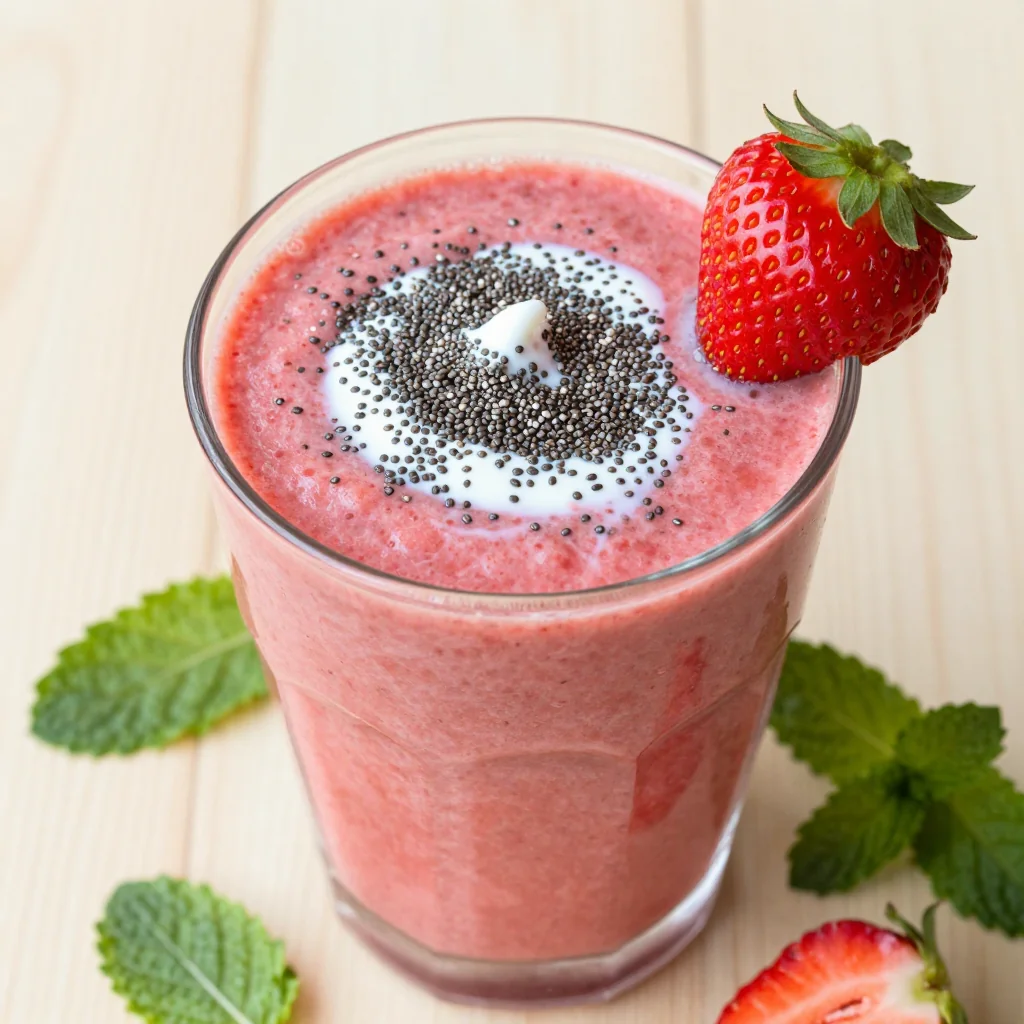 Strawberry Detox Smoothie with Chia Seeds