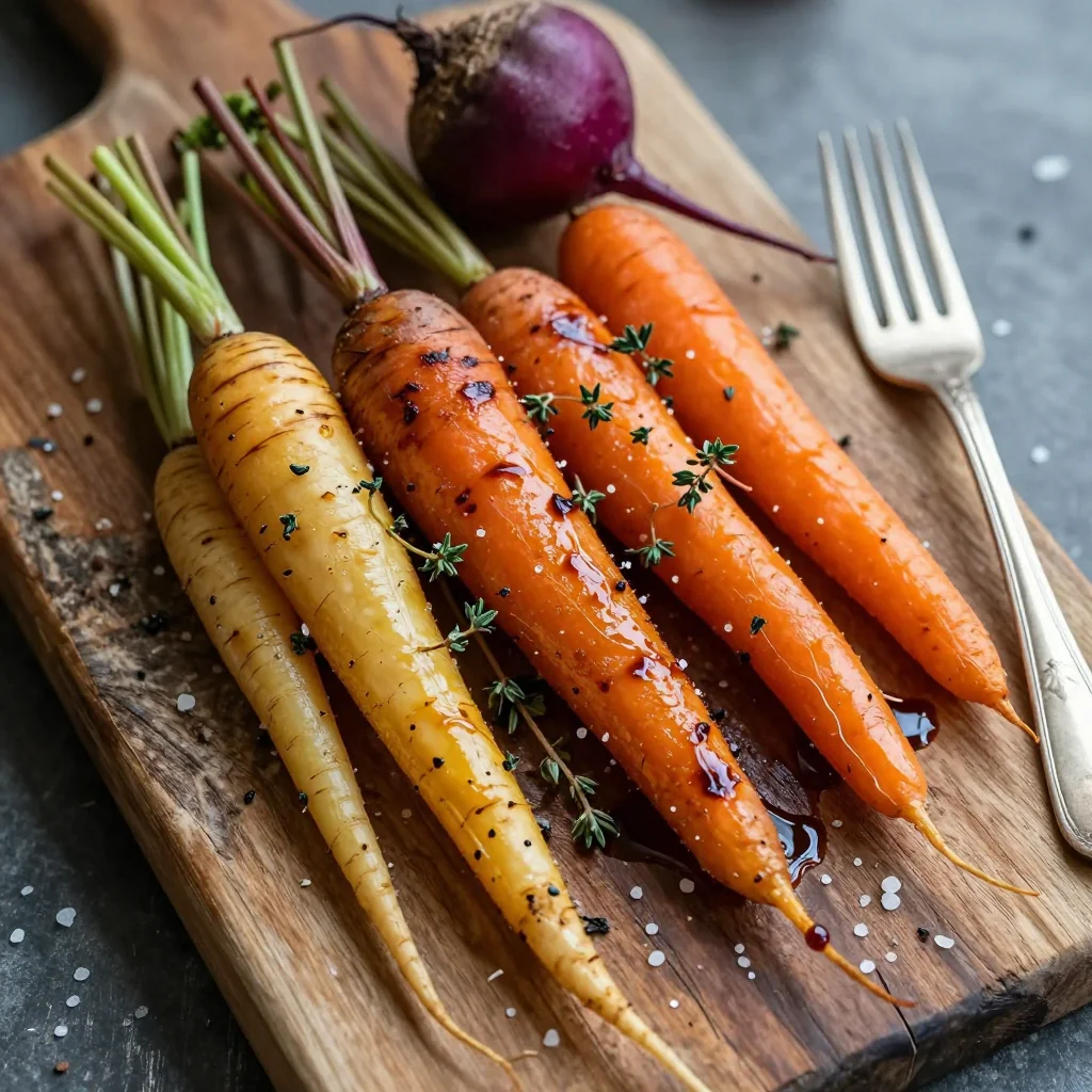 roasted root vegetables with thyme and balsamic for holiday suppers