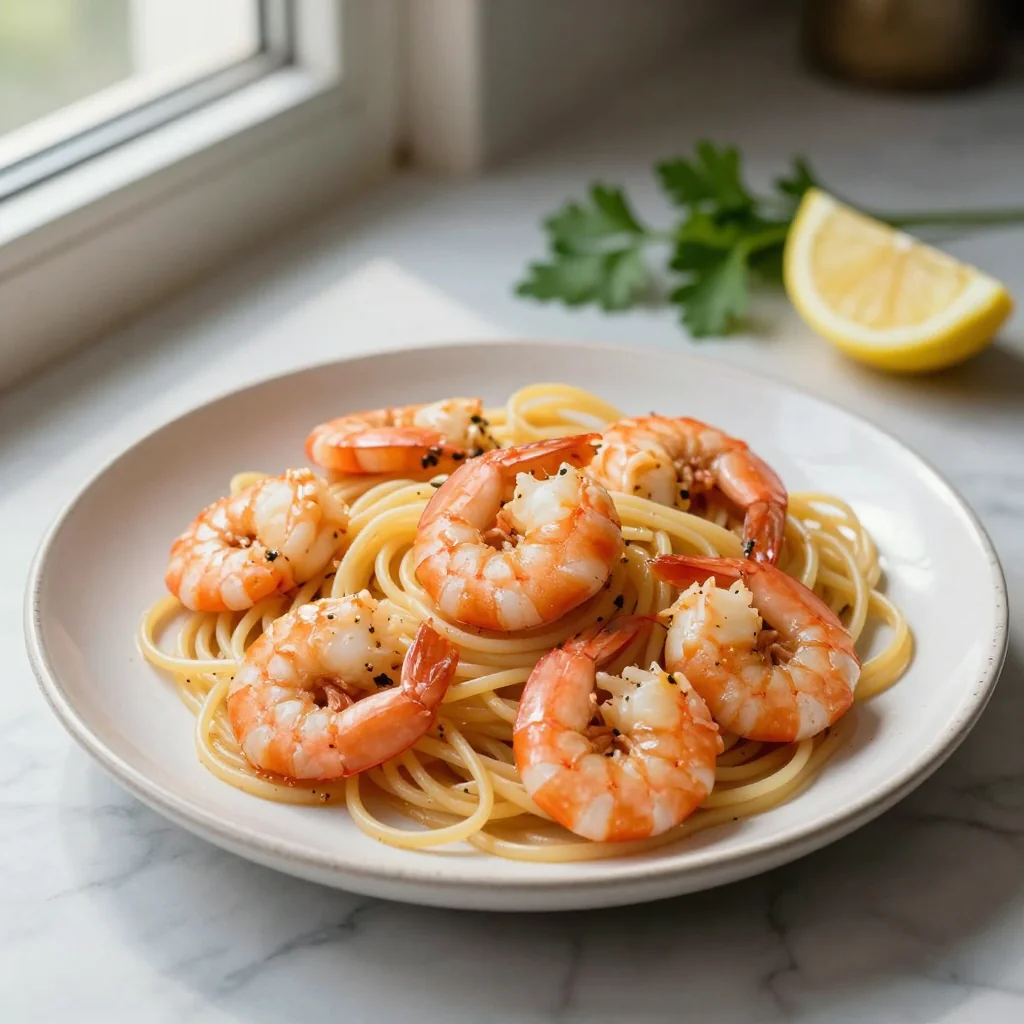 Easy 30 Minute Shrimp Scampi with Linguine