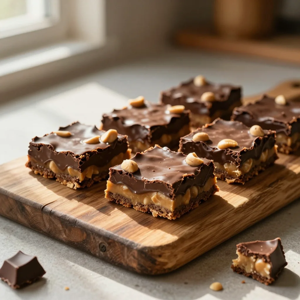 Chocolate Peanut Butter Bars No Bake