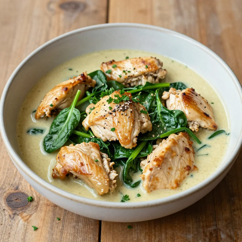 One Pot Creamy Chicken and Spinach for Healthy Meals