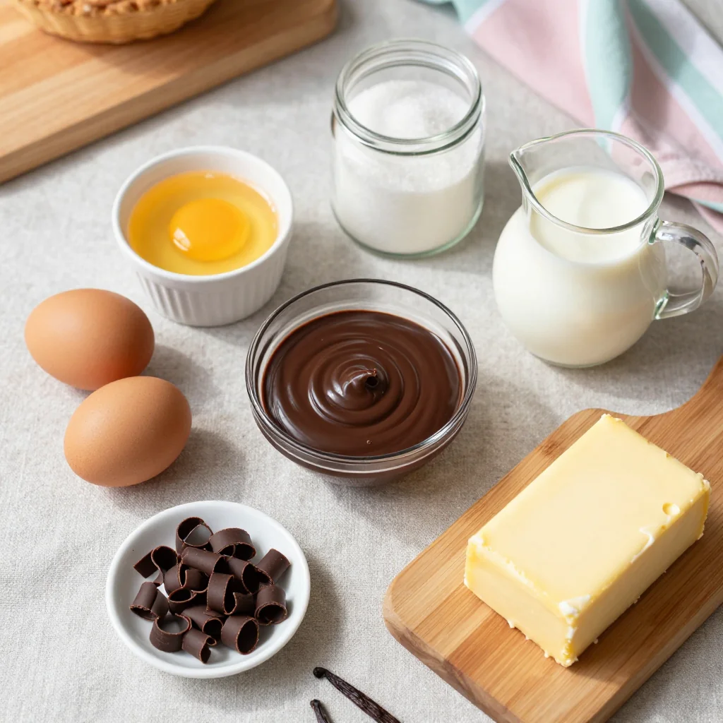 All ingredients laid out for French Silk Pie