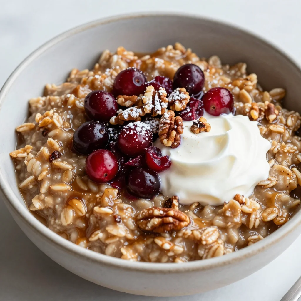 Slow Cooker Gingerbread Steel Cut Oats for New Year