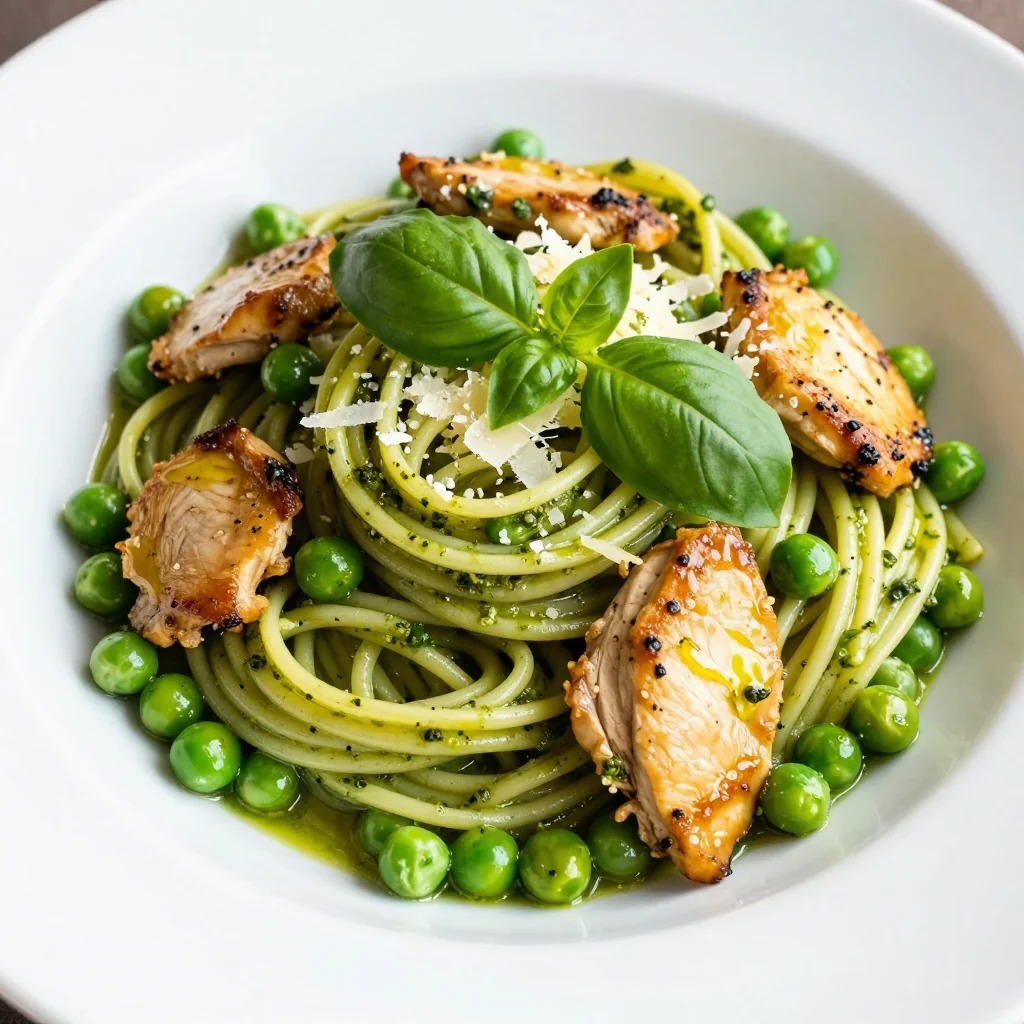 Kid-Friendly Pesto Pasta With Chicken And Peas