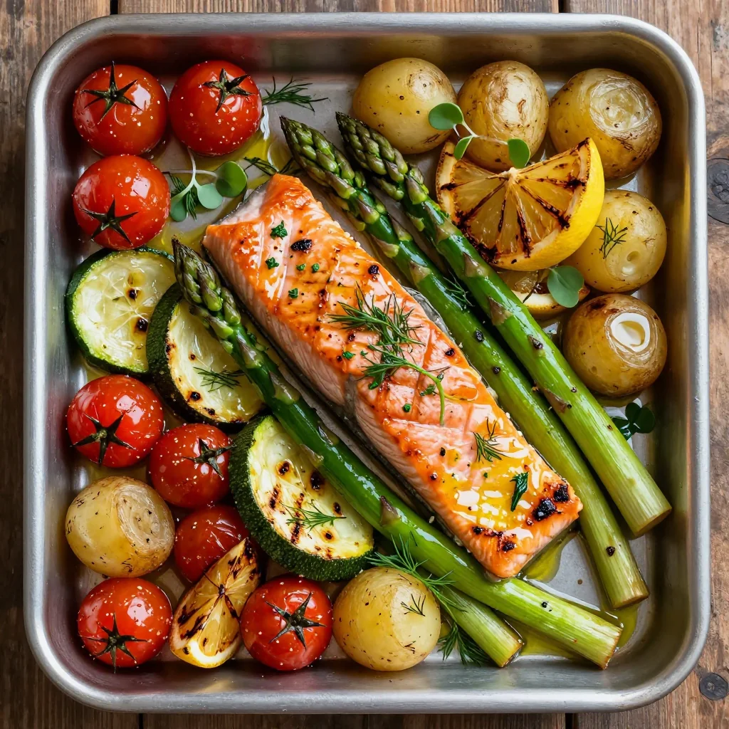 Healthy Sheet Pan Salmon for New Year's Resolution