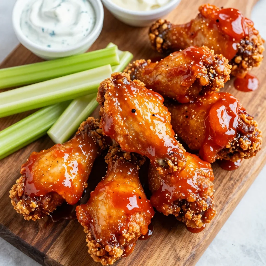 Crispy Chicken Wings with Buffalo Sauce for Game Day