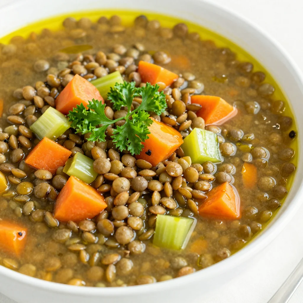 Hearty Lentil Soup with Vegetables for a Healthy Lunch