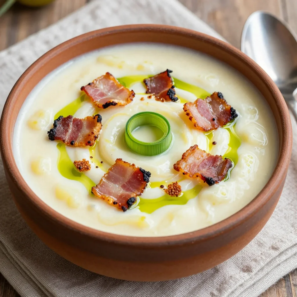 Winter Comfort Potato and Leek Soup with Bacon