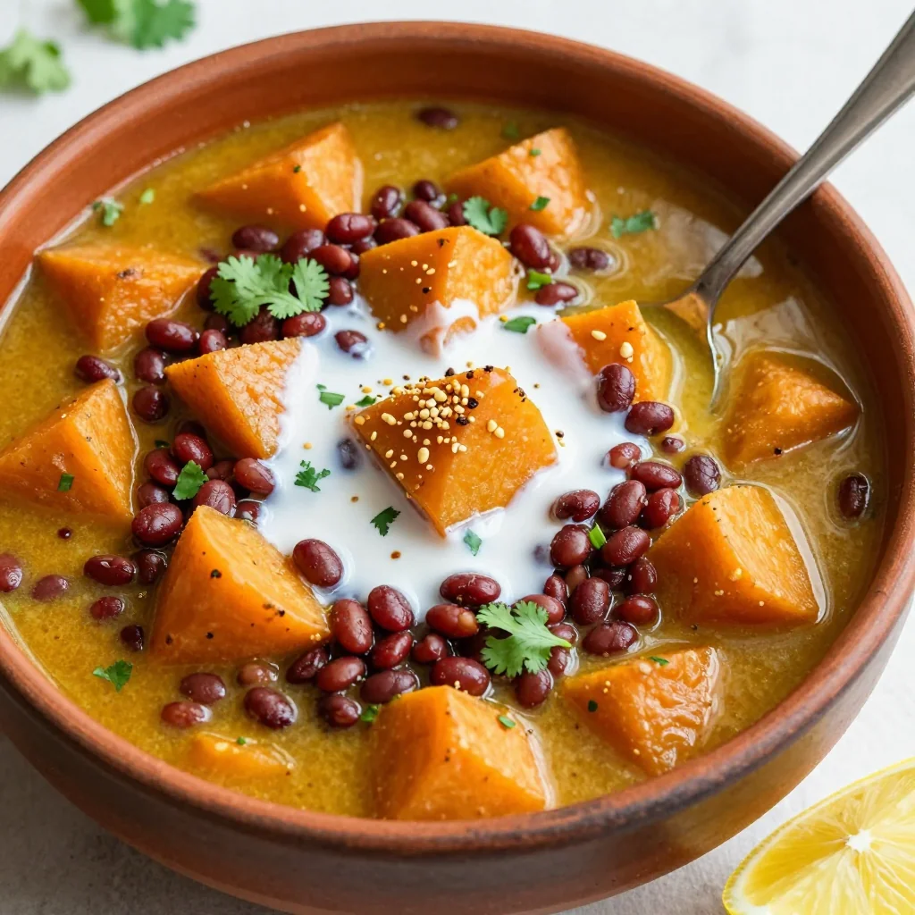 healthy high protein lentil and sweet potato stew for clean eating families