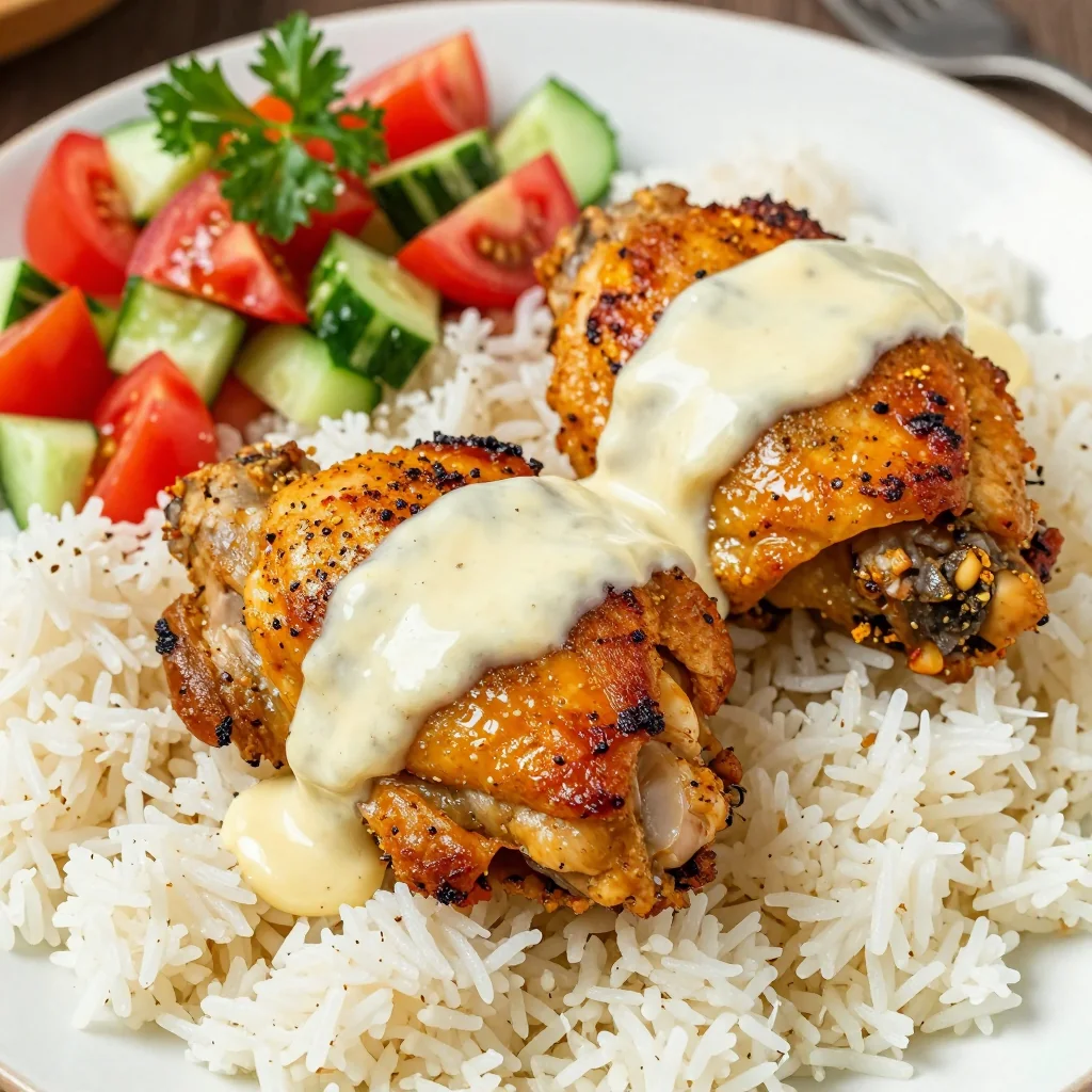 Oven Baked Chicken Shawarma with Garlic Sauce