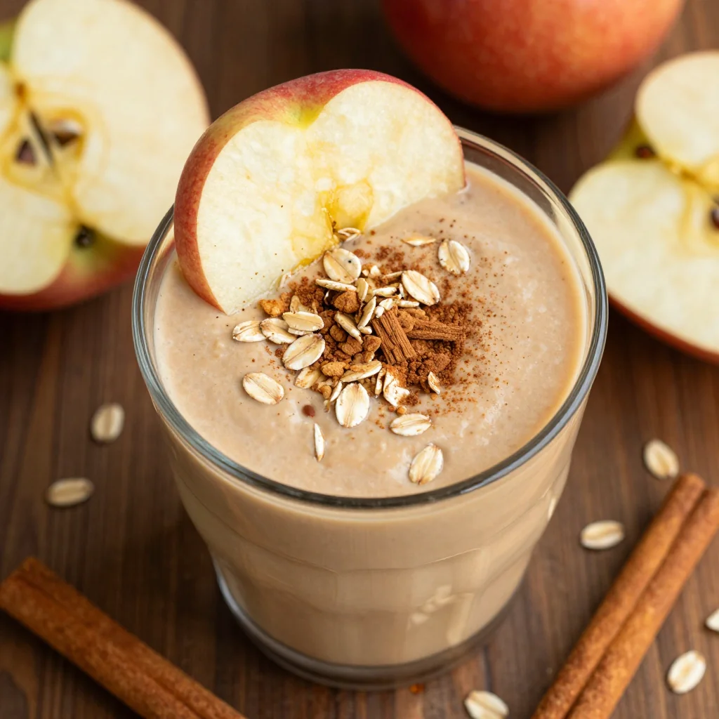 Warm Apple Cinnamon Smoothie with Oats for Energy