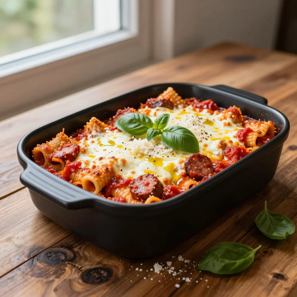 Baked Ziti with Italian Sausage and Cheese