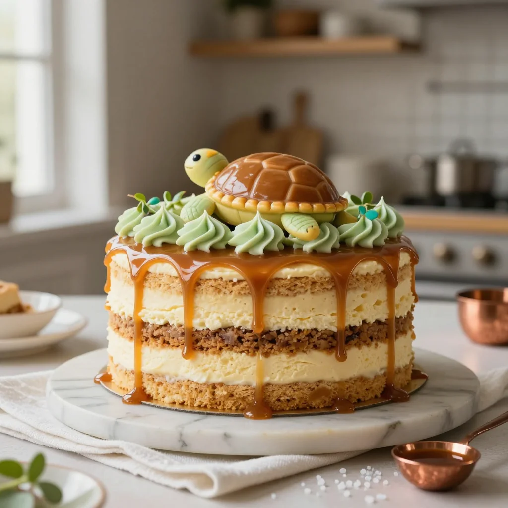 Turtle Poke Cake with Caramel