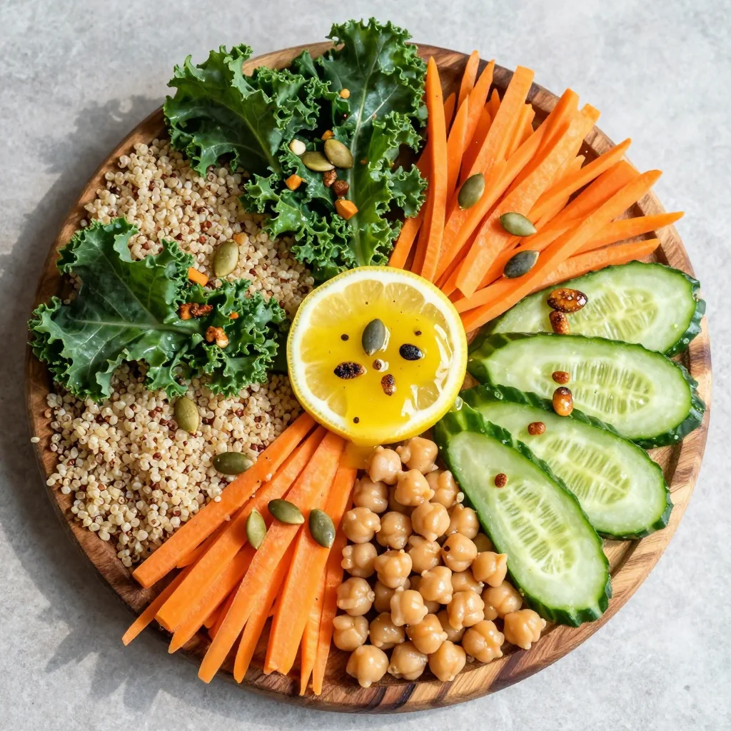 Healthy Detox Salad with Lemon Vinaigrette for Lunch