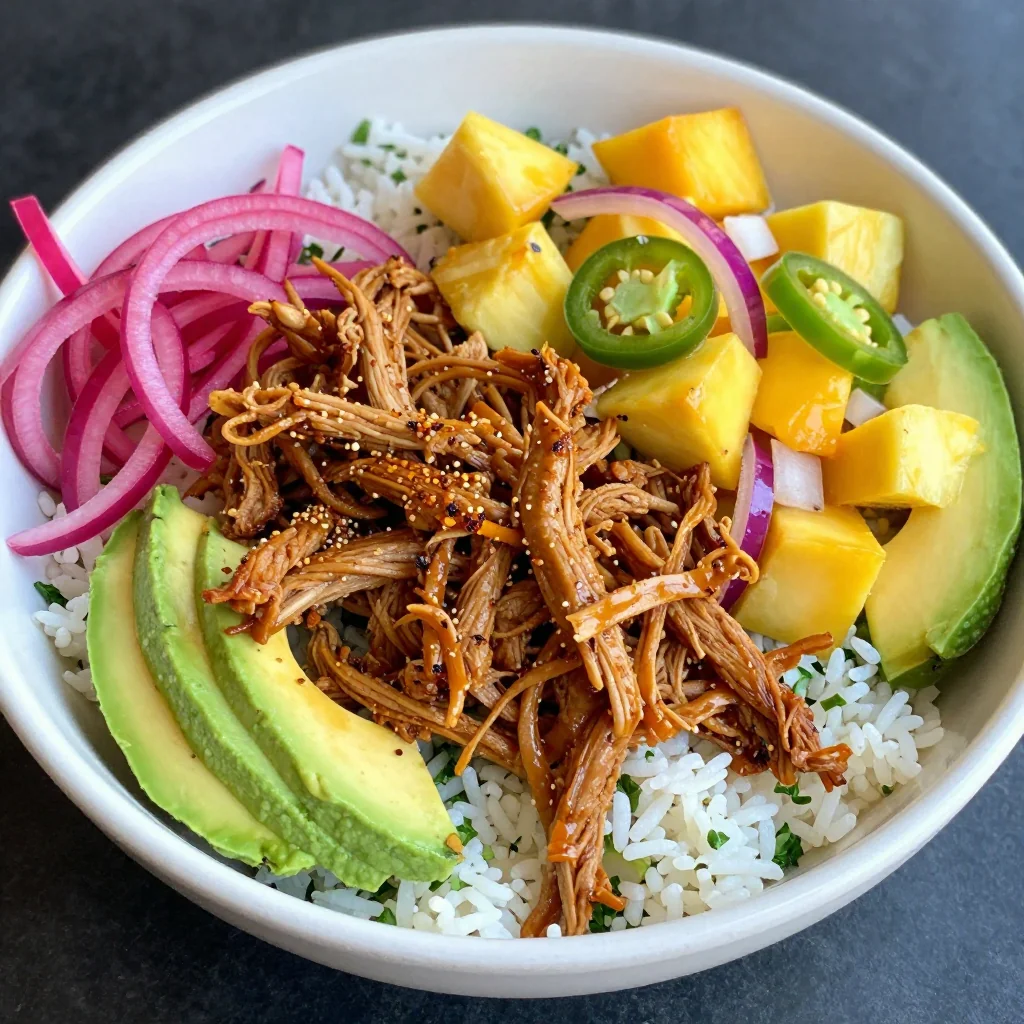Meal Prep Spicy Pork Carnitas Bowls with Pineapple Salsa
