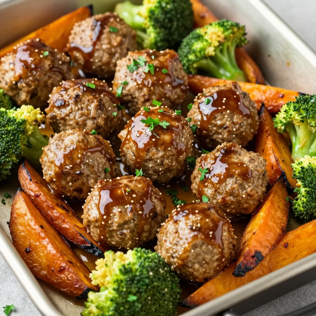 Easy Sheet Pan Meatballs and Veggies for Dinner