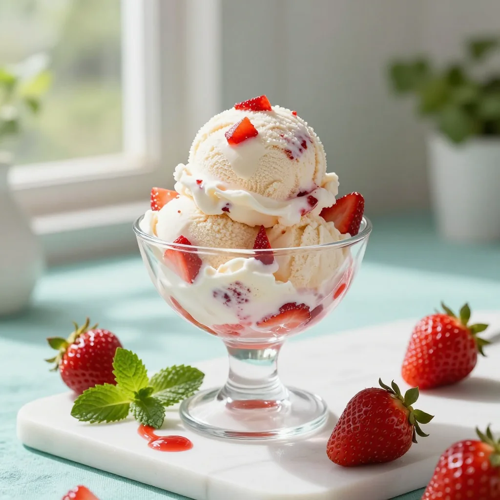 Strawberry Ice Cream with Chunks