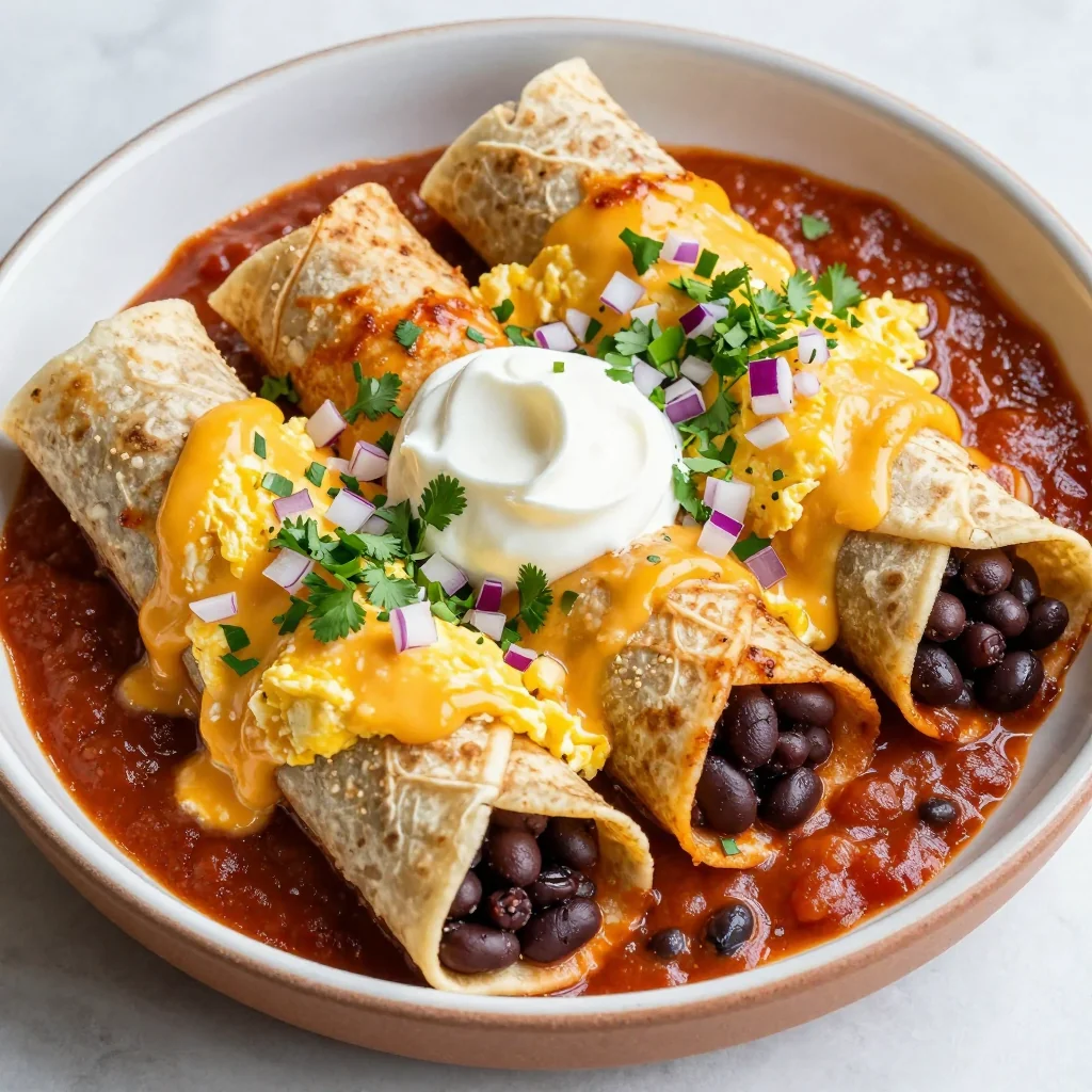 Freezer Friendly Breakfast Enchiladas with Black Beans