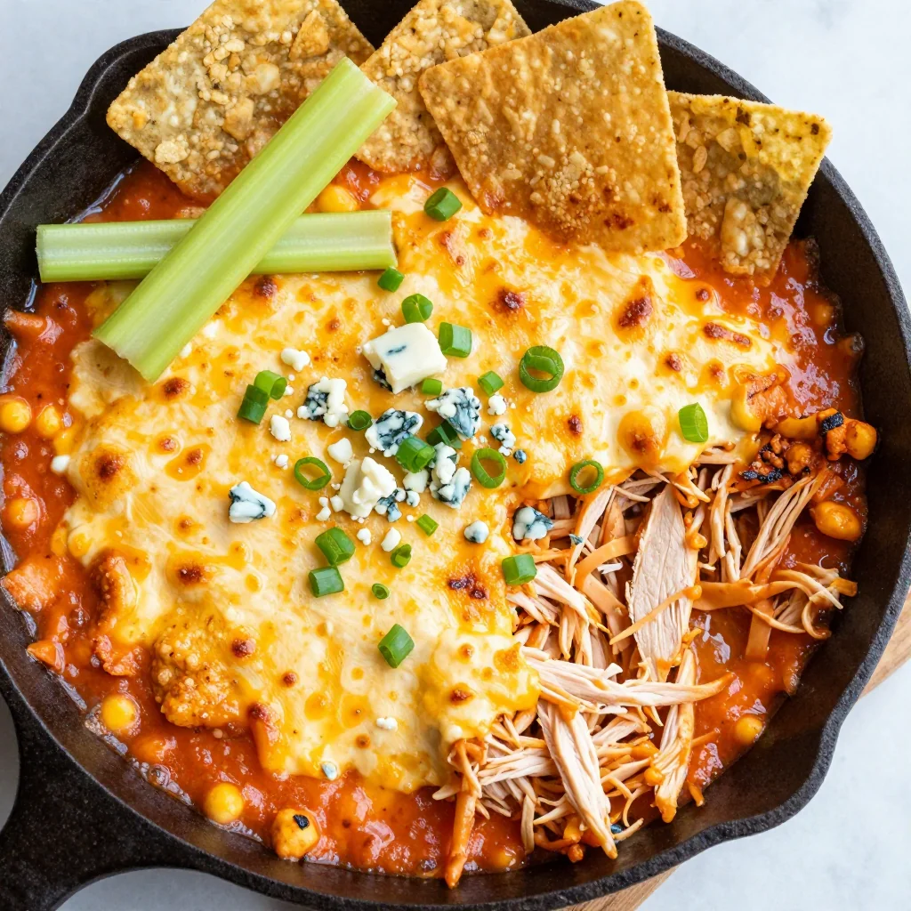NFL Playoff Buffalo Chicken Dip with Chicken Breast