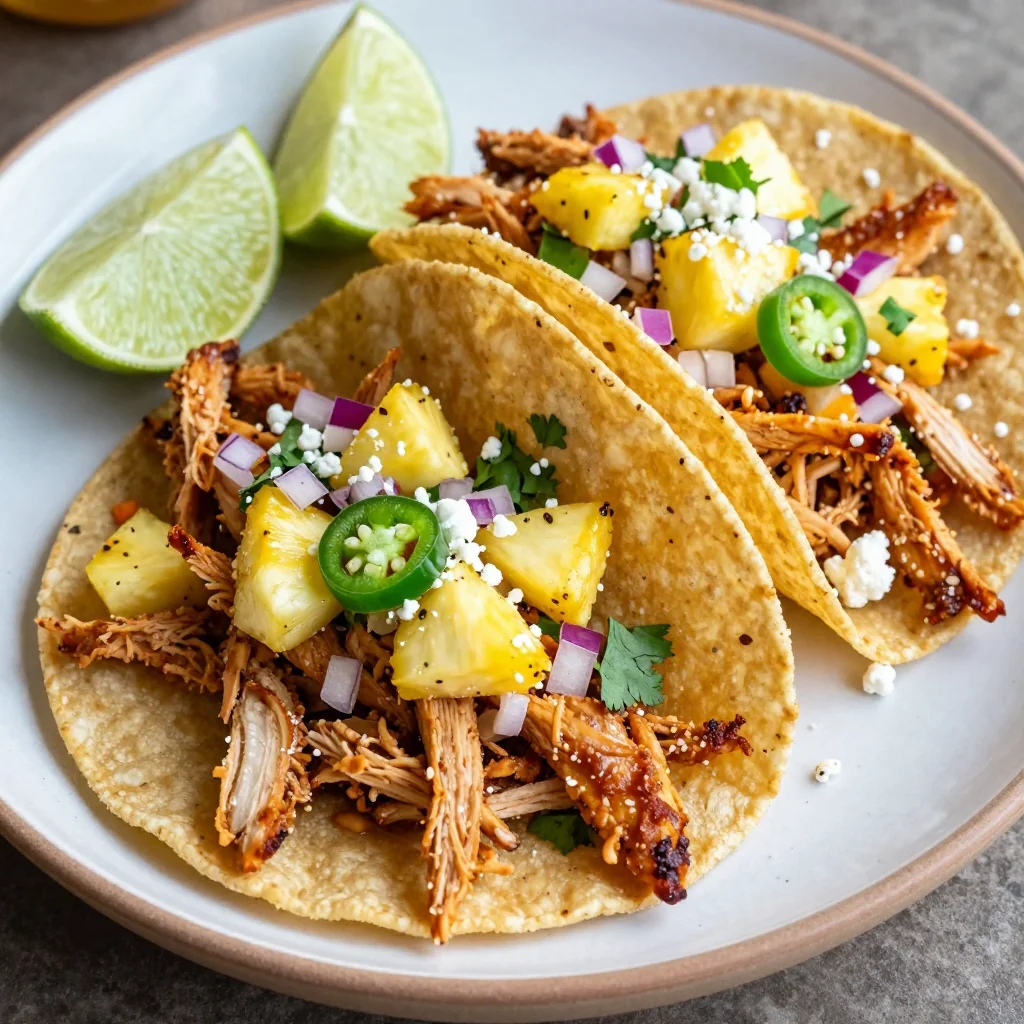 Slow Cooker Chicken Tacos With Pineapple Salsa