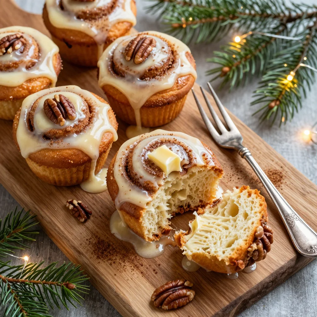 Warm Gooey Cinnamon Roll Muffins for Winter Treats